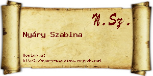 Nyáry Szabina névjegykártya